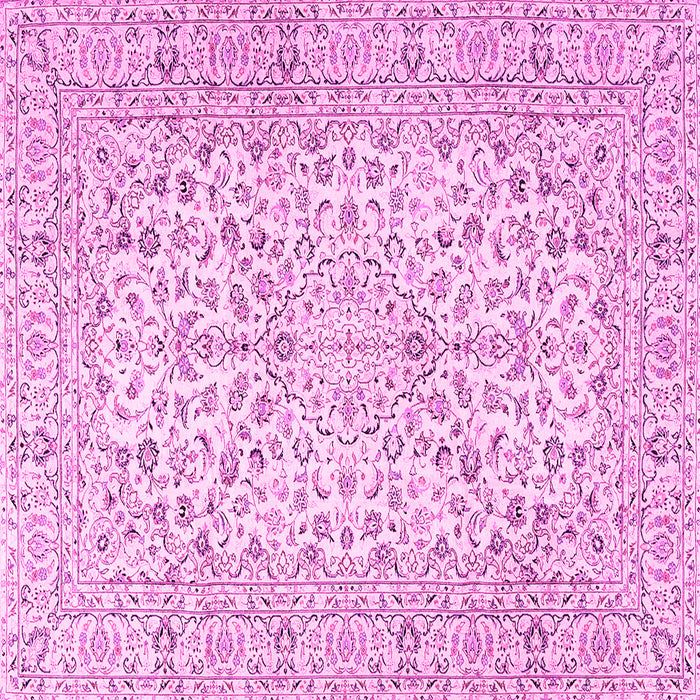 Square Machine Washable Persian Pink Traditional Rug, wshtr3999pnk