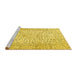 Sideview of Machine Washable Persian Yellow Traditional Rug, wshtr3999yw