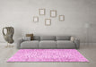 Machine Washable Persian Pink Traditional Rug in a Living Room, wshtr3999pnk