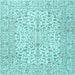 Square Machine Washable Persian Light Blue Traditional Rug, wshtr3999lblu