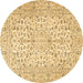 Round Machine Washable Persian Brown Traditional Rug, wshtr3999brn