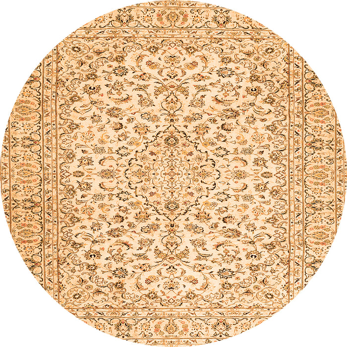 Machine Washable Persian Orange Traditional Area Rugs, wshtr3999org