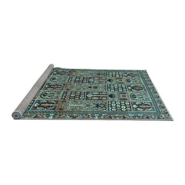 Sideview of Machine Washable Persian Light Blue Traditional Rug, wshtr399lblu