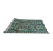 Sideview of Machine Washable Persian Light Blue Traditional Rug, wshtr399lblu