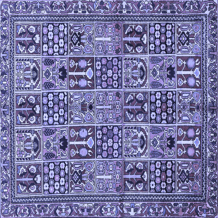 Square Machine Washable Persian Blue Traditional Rug, wshtr399blu