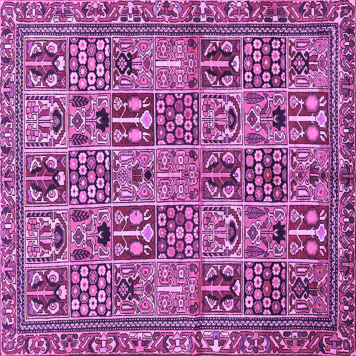 Square Machine Washable Persian Purple Traditional Area Rugs, wshtr399pur
