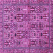 Square Machine Washable Persian Purple Traditional Area Rugs, wshtr399pur