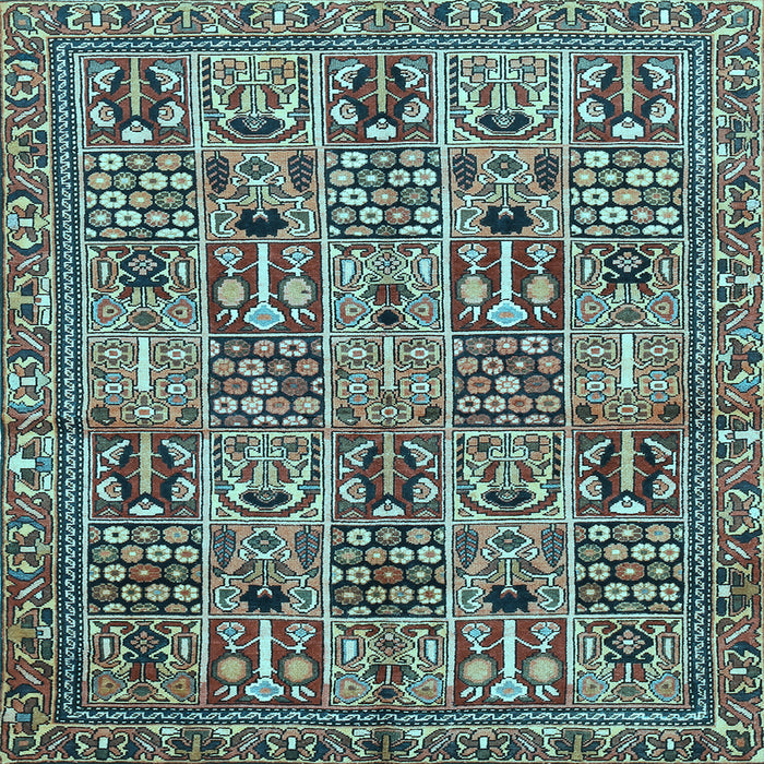 Square Machine Washable Persian Light Blue Traditional Rug, wshtr399lblu