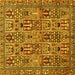 Square Machine Washable Persian Yellow Traditional Rug, wshtr399yw