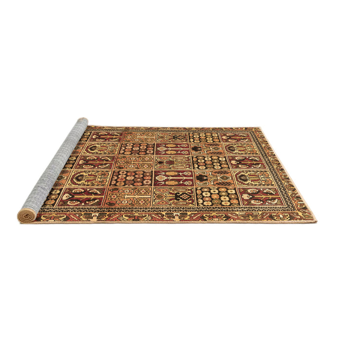 Sideview of Machine Washable Persian Brown Traditional Rug, wshtr399brn