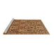 Sideview of Machine Washable Persian Brown Traditional Rug, wshtr399brn