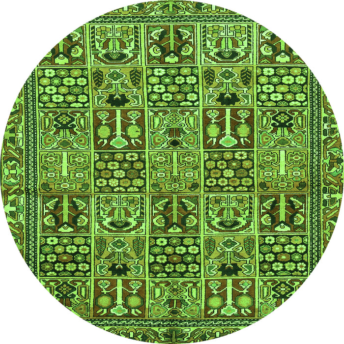 Square Persian Green Traditional Rug, tr399grn