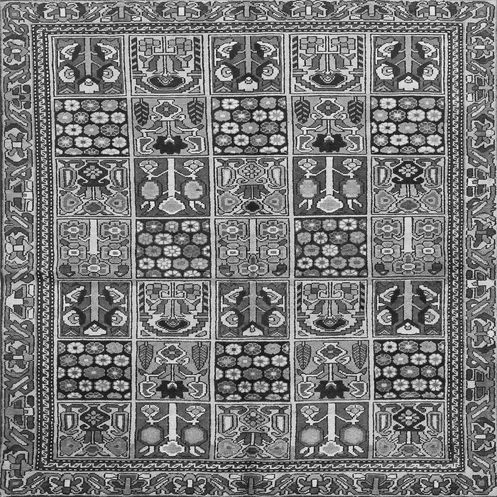 Round Machine Washable Persian Gray Traditional Rug, wshtr399gry