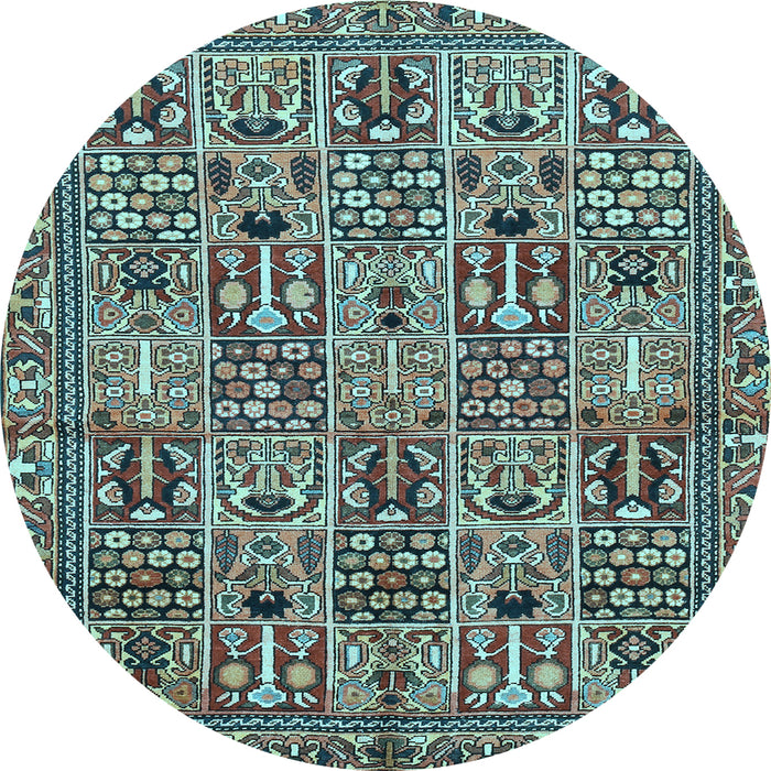 Round Machine Washable Persian Light Blue Traditional Rug, wshtr399lblu
