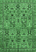 Machine Washable Persian Emerald Green Traditional Area Rugs, wshtr399emgrn