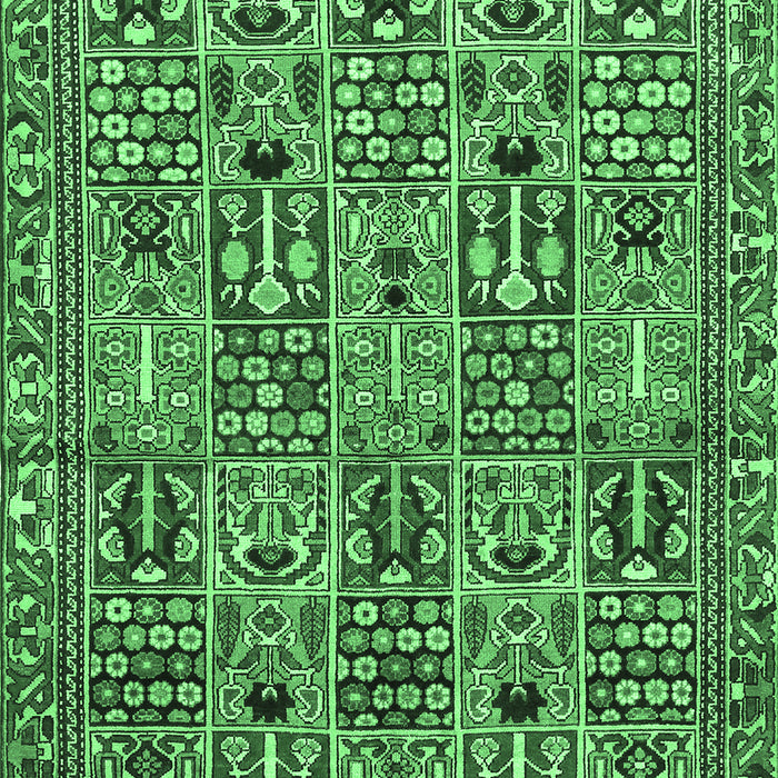 Machine Washable Persian Emerald Green Traditional Area Rugs, wshtr399emgrn