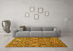 Machine Washable Persian Yellow Traditional Rug in a Living Room, wshtr399yw