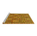 Sideview of Machine Washable Persian Yellow Traditional Rug, wshtr399yw