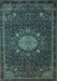 Medallion Light Blue Traditional Rug, tr39lblu