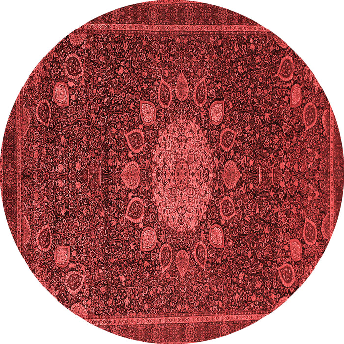 Machine Washable Medallion Red Traditional Rug, wshtr39red