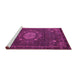 Sideview of Machine Washable Medallion Pink Traditional Rug, wshtr39pnk