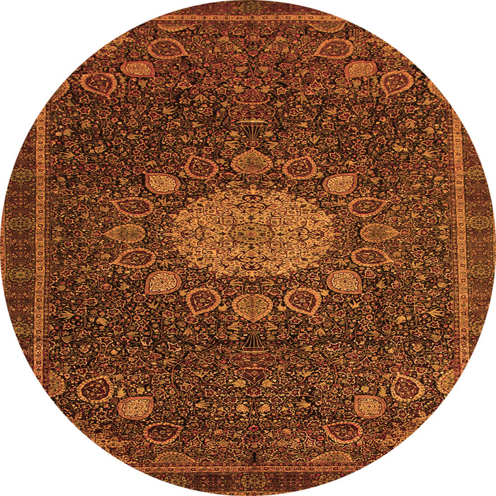 Machine Washable Medallion Orange Traditional Area Rugs, wshtr39org