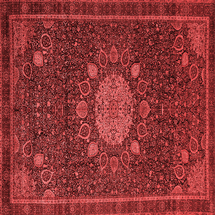 Machine Washable Medallion Red Traditional Rug, wshtr39red