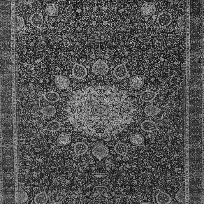 Serging Thickness of Machine Washable Medallion Gray Traditional Rug, wshtr39gry