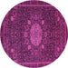 Round Medallion Pink Traditional Rug, tr39pnk