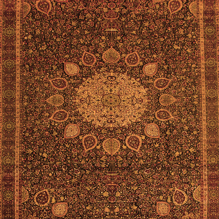 Serging Thickness of Machine Washable Medallion Orange Traditional Area Rugs, wshtr39org