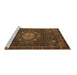 Sideview of Machine Washable Medallion Brown Traditional Rug, wshtr39brn