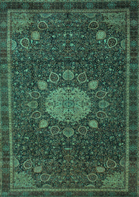 Medallion Turquoise Traditional Rug, tr39turq