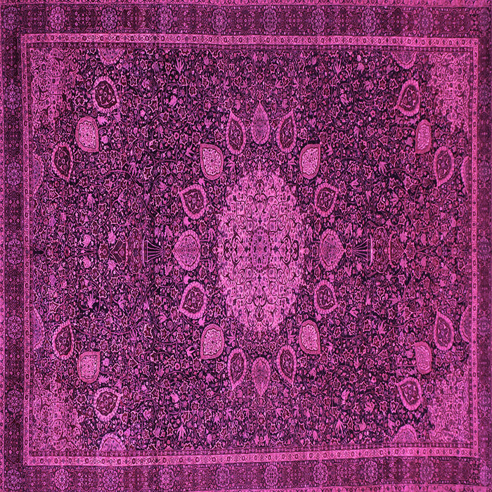 Square Machine Washable Medallion Pink Traditional Rug, wshtr39pnk