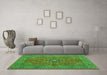 Machine Washable Persian Green Traditional Area Rugs in a Living Room,, wshtr3grn