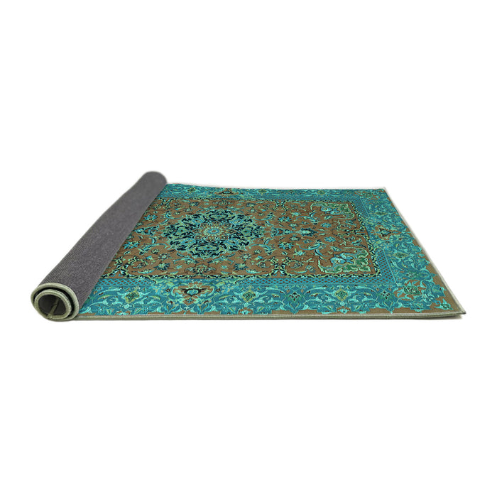 Sideview of Persian Turquoise Traditional Rug, tr3turq