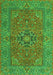 Serging Thickness of Machine Washable Persian Green Traditional Area Rugs, wshtr3grn