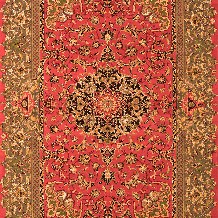 Serging Thickness of Machine Washable Persian Orange Traditional Area Rugs, wshtr3org