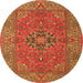 Square Persian Orange Traditional Rug, tr3org