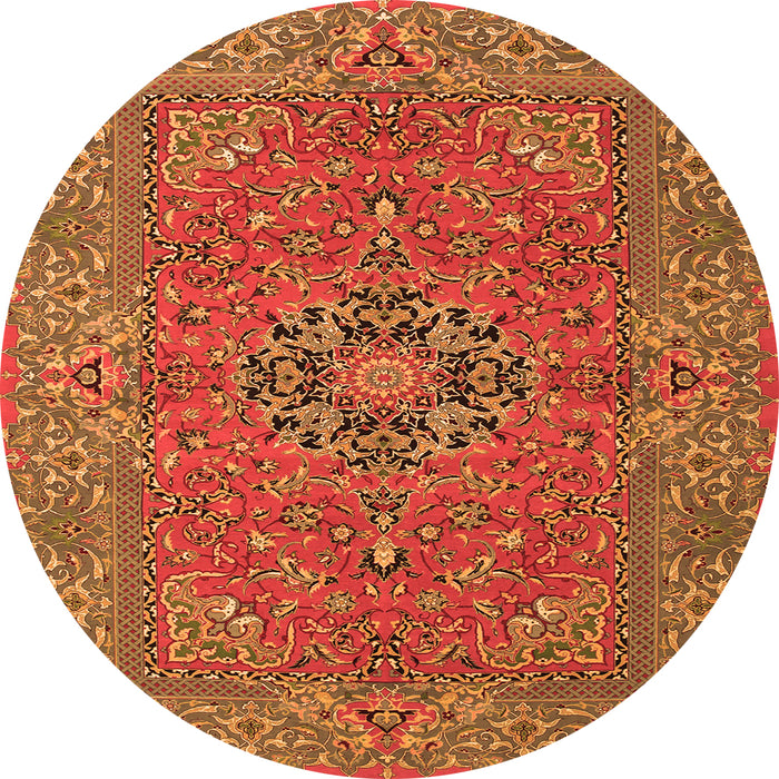 Machine Washable Persian Orange Traditional Area Rugs, wshtr3org