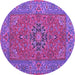 Round Machine Washable Persian Purple Traditional Area Rugs, wshtr3pur