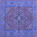 Square Persian Blue Traditional Rug, tr3blu