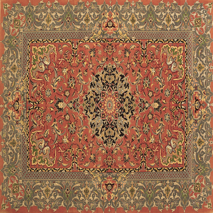 Square Machine Washable Persian Brown Traditional Rug, wshtr3brn