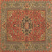 Square Persian Brown Traditional Rug, tr3brn