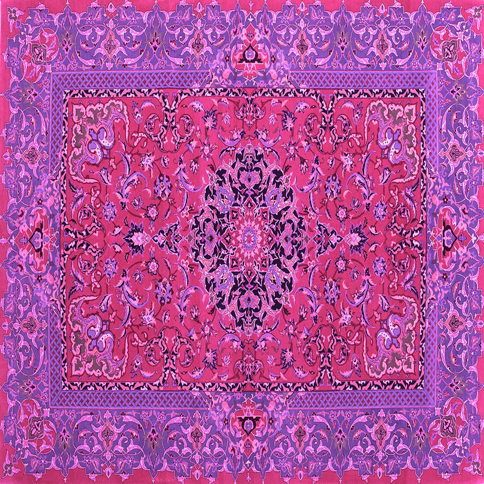 Square Machine Washable Persian Pink Traditional Rug, wshtr3pnk