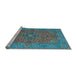 Sideview of Machine Washable Persian Light Blue Traditional Rug, wshtr3lblu