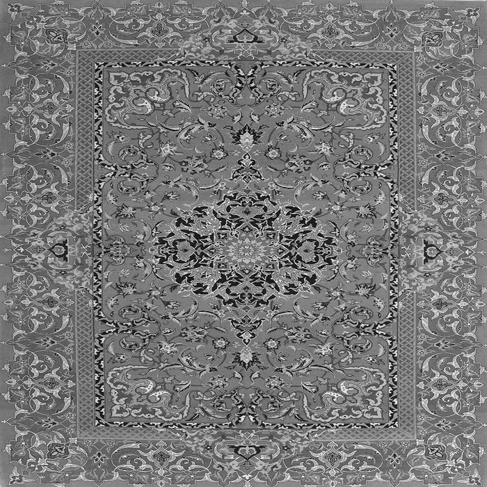 Round Machine Washable Persian Gray Traditional Rug, wshtr3gry