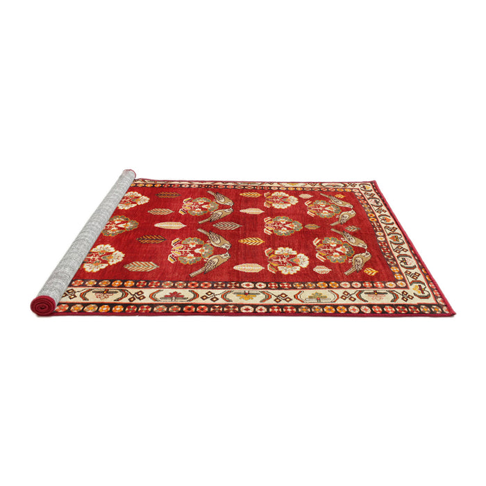 Sideview of Machine Washable Traditional Red Rug, wshtr4