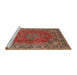 Sideview of Machine Washable Traditional Orange Brown Rug, wshtr40