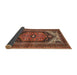 Sideview of Traditional Saffron Red Persian Rug, tr400