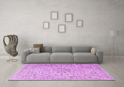 Machine Washable Persian Purple Traditional Area Rugs in a Living Room, wshtr4000pur